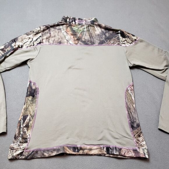Camo Hunting Thermal Shirt Pink Yukon Gear Mossy Oak 1/4 zip size Large - Picture 4 of 11